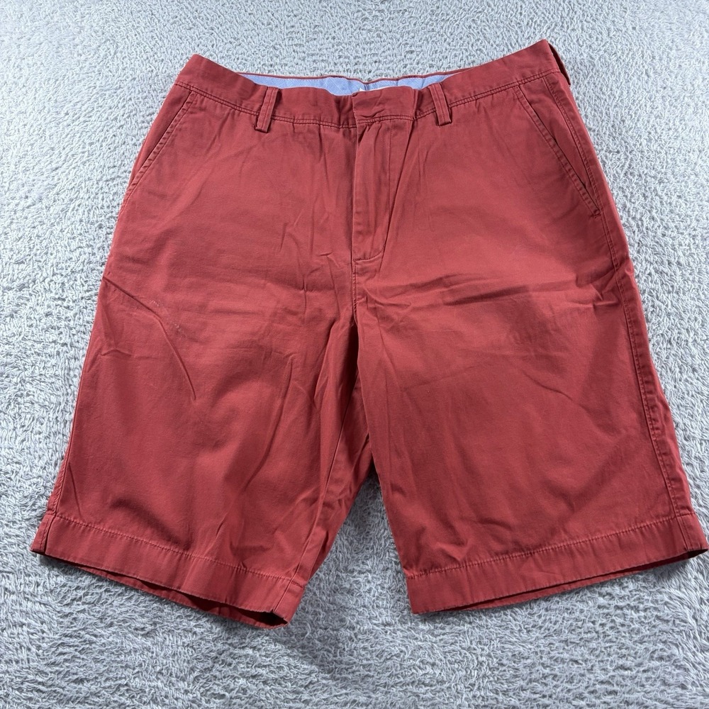J.Crew Chino Shorts Mens 34 Red Cotton 10" Preppy Golf Vacation